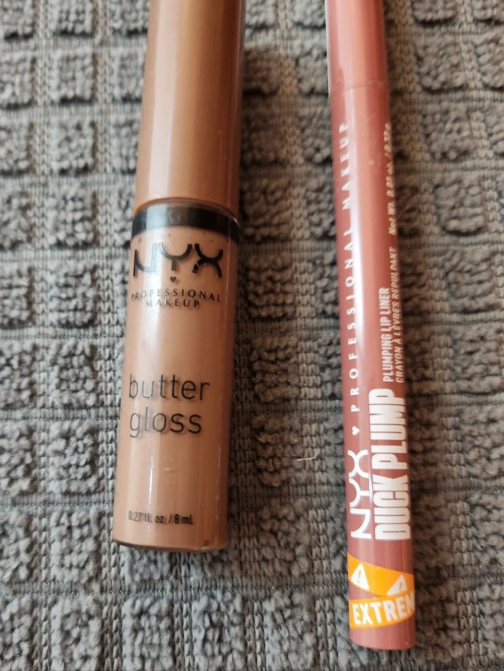 Bundle Of 2 NYX Butter Gloss & Lip Plumper Pencil in Nude Pink Duo